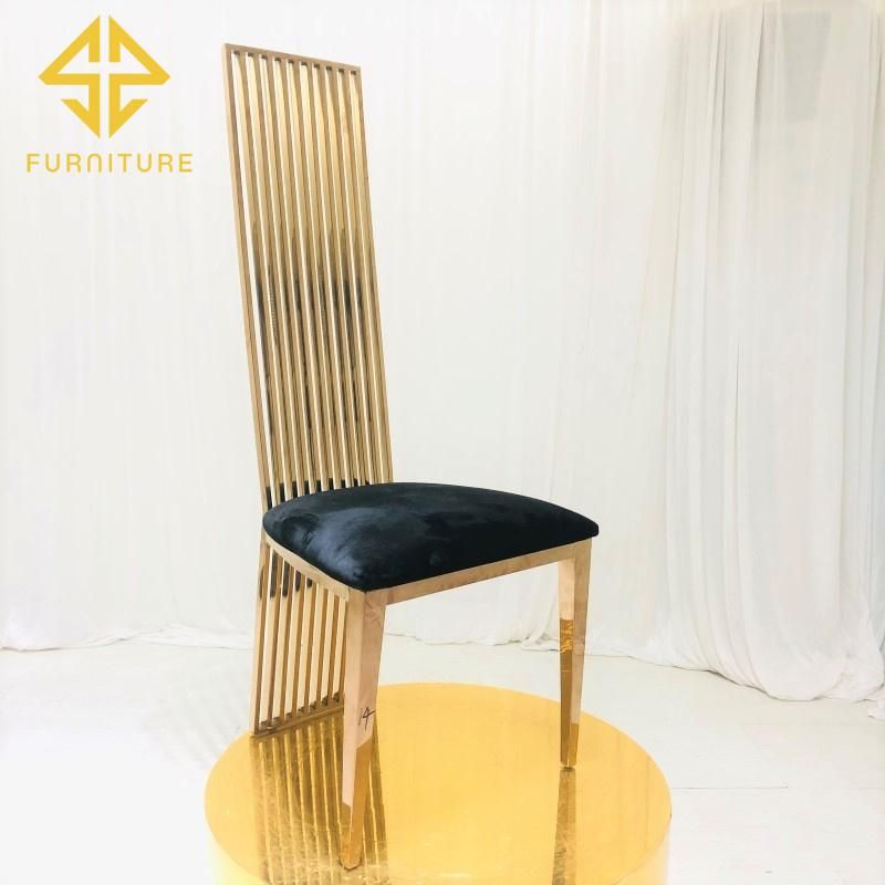 High End Stainless Steel Hotel Banquet High Back Event Dining Chair