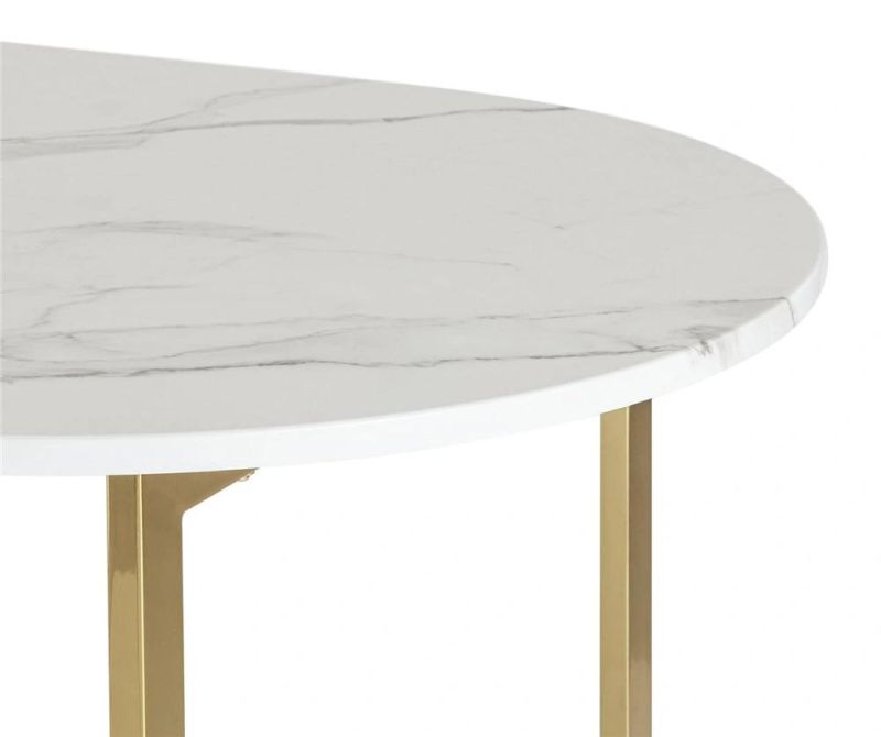 Modern Hot Sale Gold Round Marble Top Dining Table