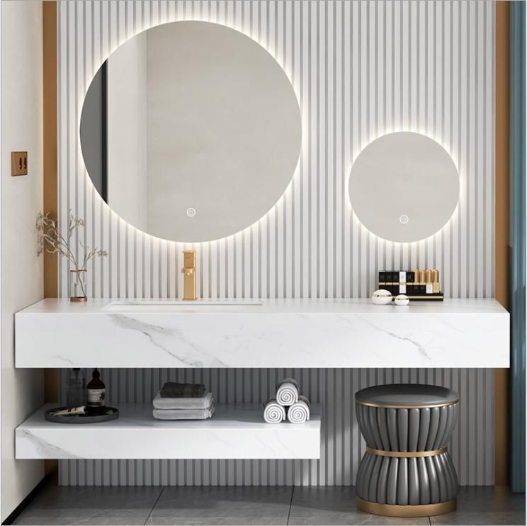 Light Luxury Rock Board Integrated Bathroom Cabinet Combination Modern Simple Toilet Washstand Washbasin Cabinet