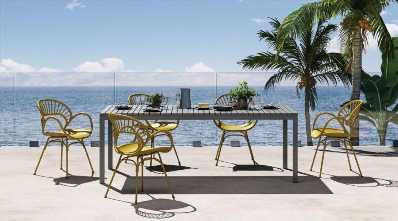 Wholesale Outdoor Furniture Modern Style Garden Furniture Greenville Plastic Chair Eco-Friendly PP Armrest Dining Chair