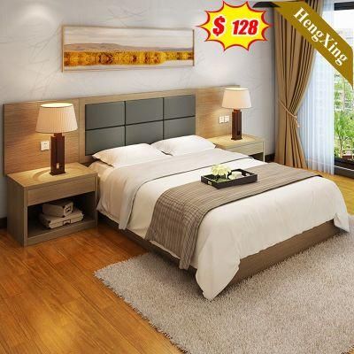 Chinese Modern Wooden Bedroom Furniture Night Tables Capsule Inflatable Leather King Size Bed