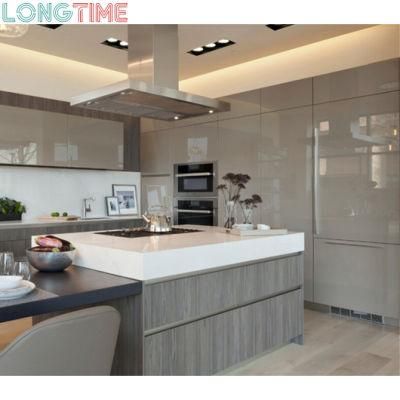 Floating Kitchen Island and Marble Dubai Kitchen Cabinet