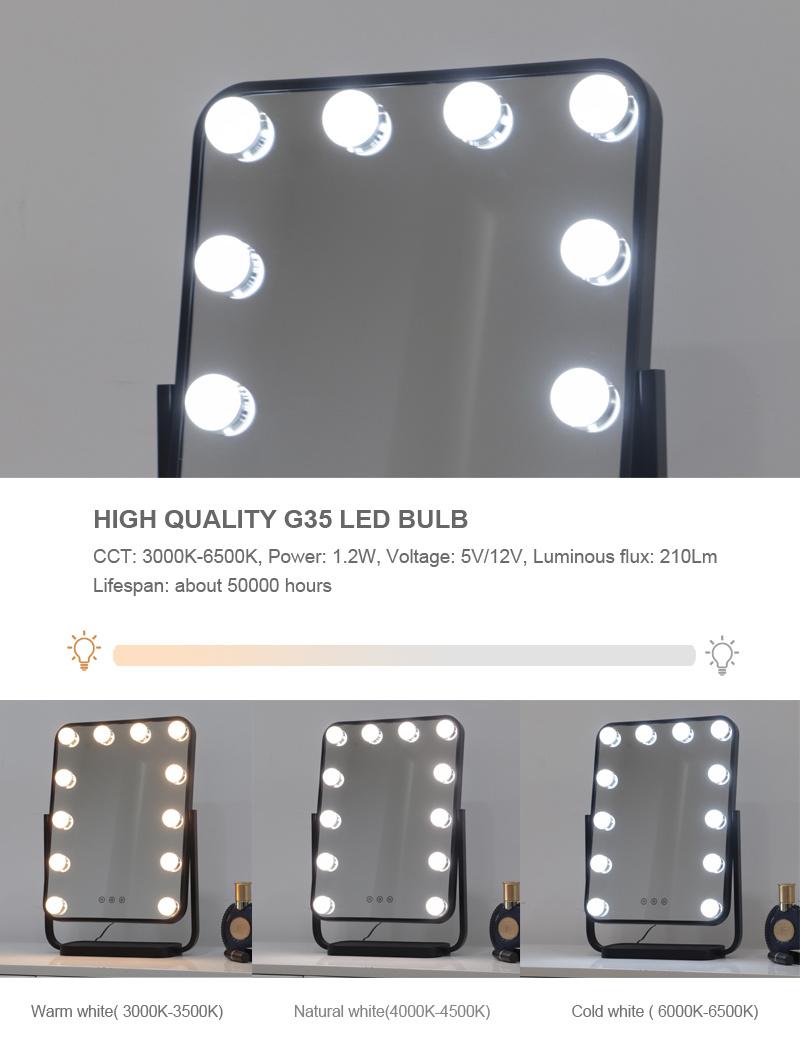 Make up Furniture LED Bulbs Mirror with Touch and 3 Tone Lights