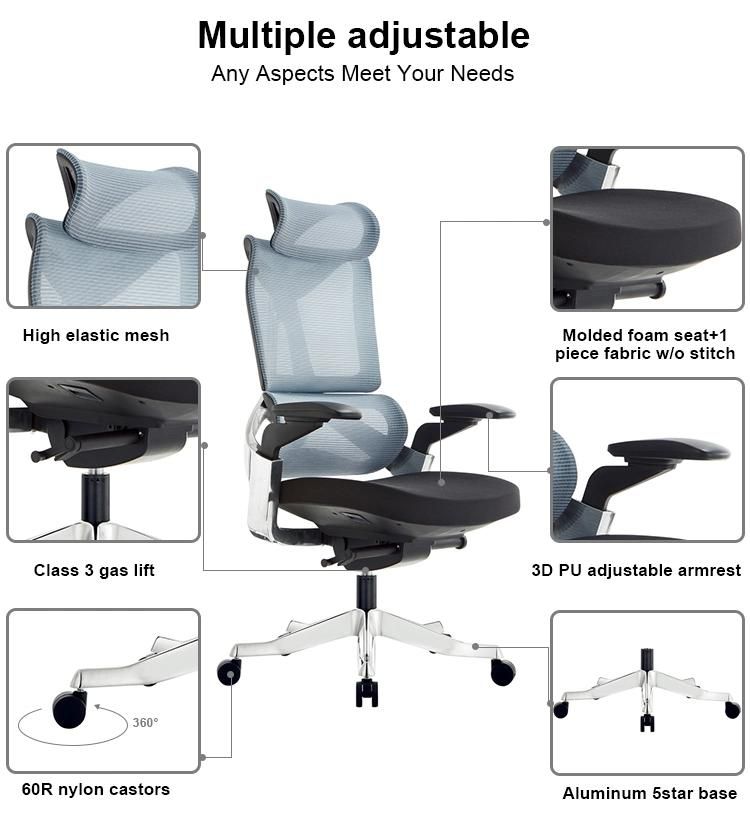 BIFMA Mesh Office Computer Chair Modern Furniture Ergonomic Executive Manager Office Chair Company Boss Work Mesh Swivel Gaming Chair