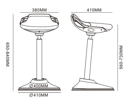 Rotatable Ergonomic Height Adjustable Wobble Stool