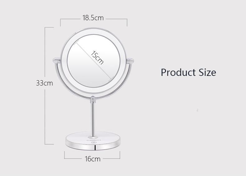 Dual-Side Round Magnifying Shaving Makeup Mirror for Desktop