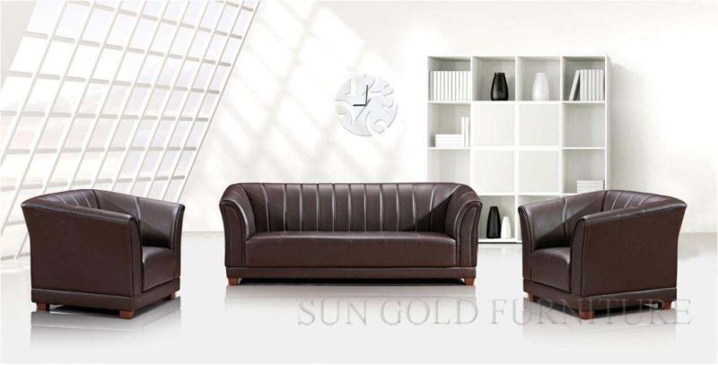 Popular Foshan Leather 1+1+3 Genenie Italian Leather Office Sofa Set