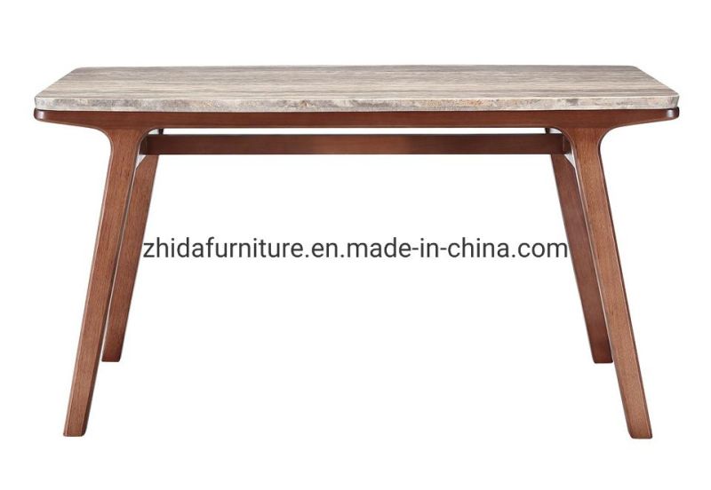 Artificial Marble Top Wooden Base Modern Furniture Home Dining Table