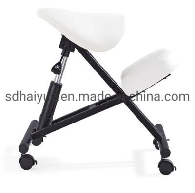 Adjustable New White Saddle Seat Kneeling Chair