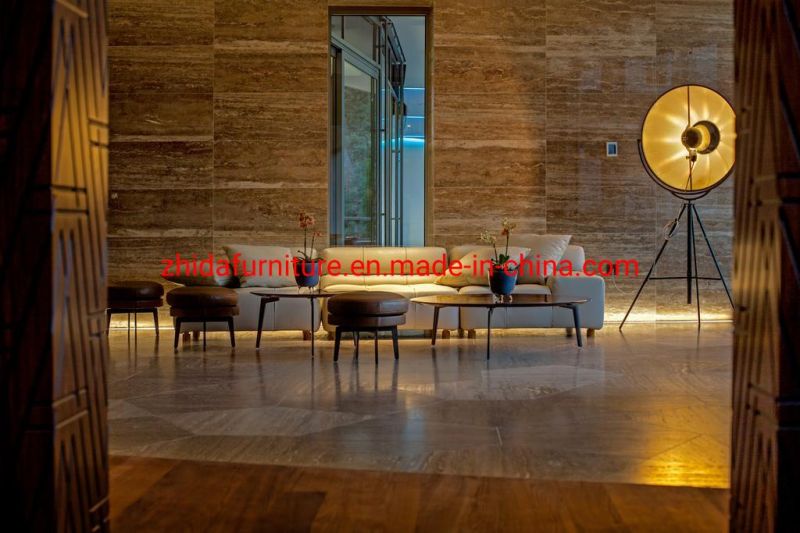 Zhida Customized New Design Solid Wooden Luxury Hotel Lobby Furniture Reception Public Area Leisure Chair Sofa