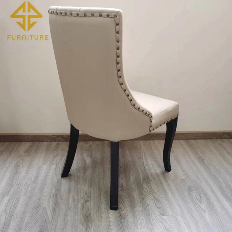 America Style Upholstered Leather Buttom Tufted Hotel Dining Chair