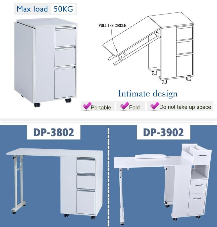Foldable Manicure Table Nail Table Furniture Modern Saving Space