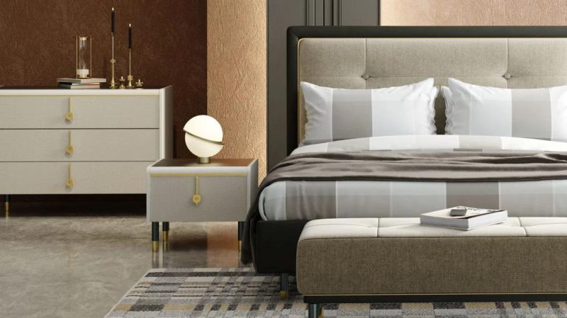 Nova Bedroom Furniture Modern Leather Bedroom Bed King Size Upholstered Bed