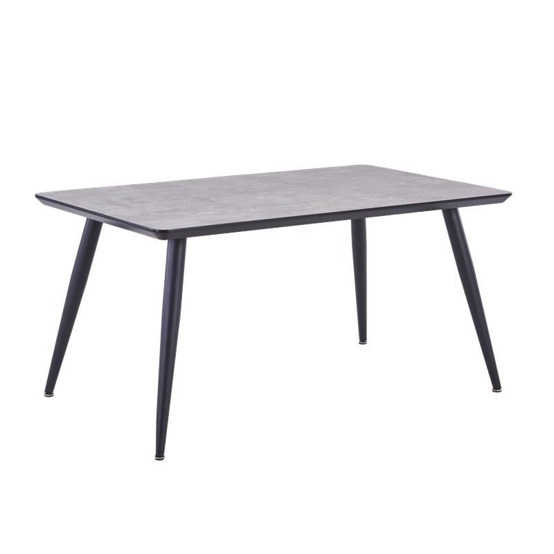 Cheap Home Furniture Wooden MDF Modern Dining Room Table with Metal Legs