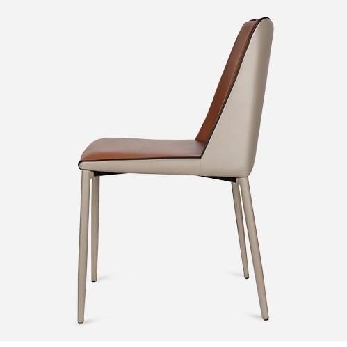 Home Furniture Set Kitchen Restaurant Metal Legs Leather Dining Chairs