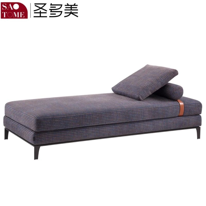 Modern Italian Simple Leather Bedroom Blue Bed Bench