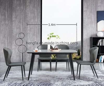 Modern Metal Legs Restaurant Furniture Marble Dining Table