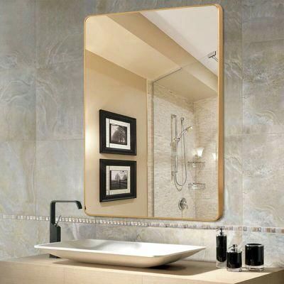 Modern Home Decor Metal Rectangle Framed Mirror Wholesale Framed Wall Bathroom Mirror for Luxury Home Furniture