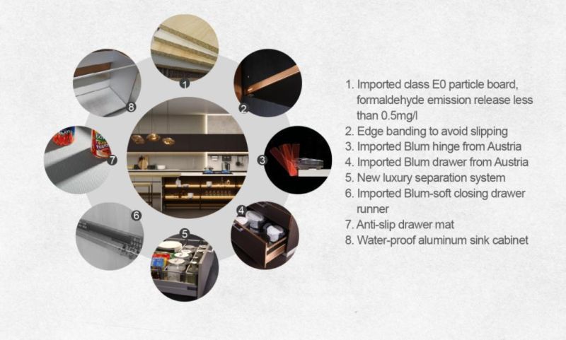 Hot Sale Furniture Accessories Materials Cabinet Wood Luxury Kitchen Cabinet Set Modern