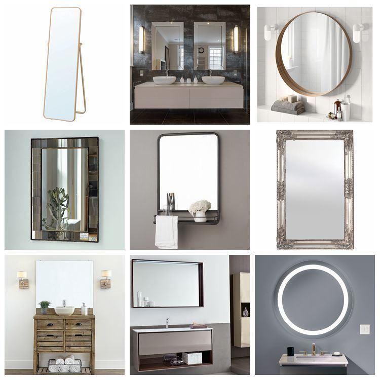 45X60cm 3mm 3.5mm 4mm Frameless Aluminum Decorative Resin Art Bathroom Mirror