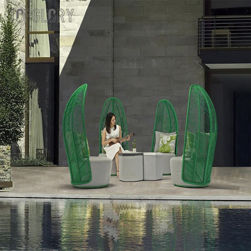 New Design Shape Outdoor Leisure Furniture TPU Aluminum Frame Banana Leaf Shape Chair