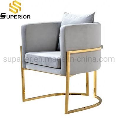 Hot Sale Modern Gold Metal Frame Luxury Accent Leisure Chair