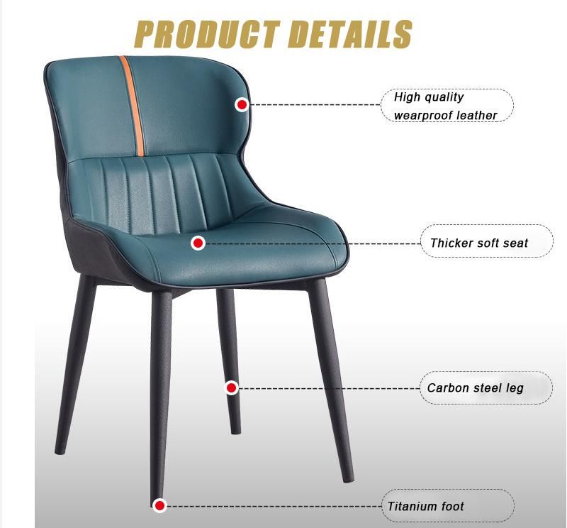 Wholesale Luxury Modern Chesterfield Linen Hotel Home Living Room Furniture Iron Frame Genuine Leather Dining Chair