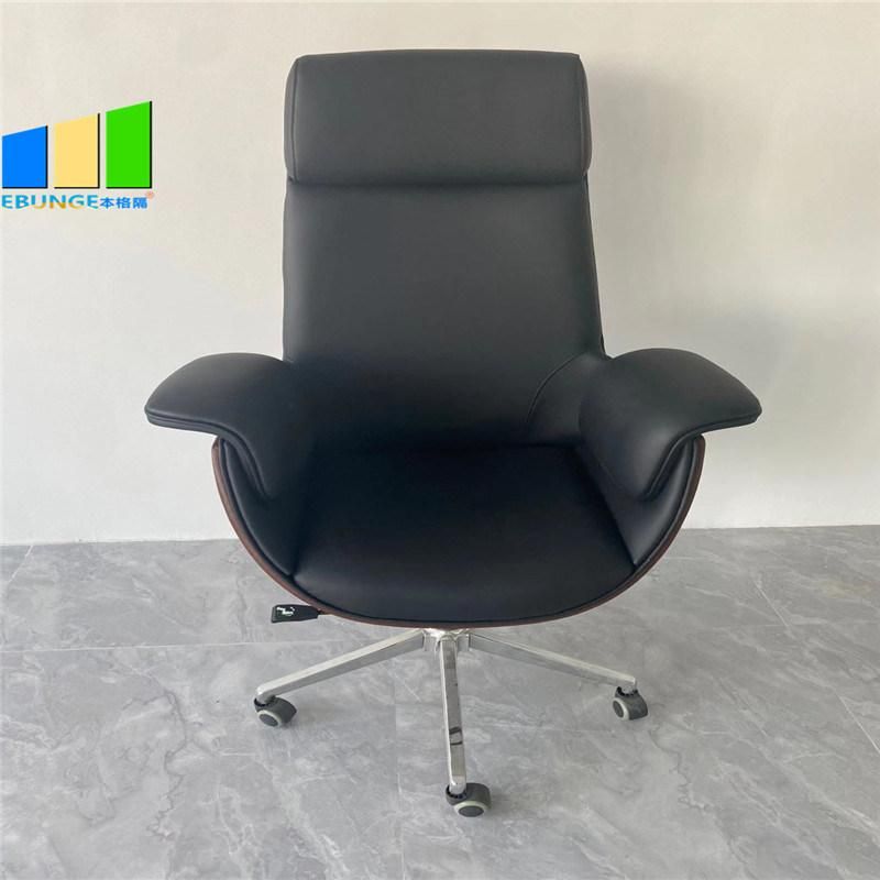 Modern Bentwood Office Chair Swivel Computer Leather Office Chair