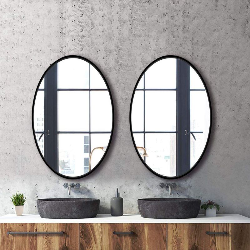 Modern Style Round Mirror Round Wall Mounted Mirror Brushed Framed Mirror for Wall Decor/Bathroom