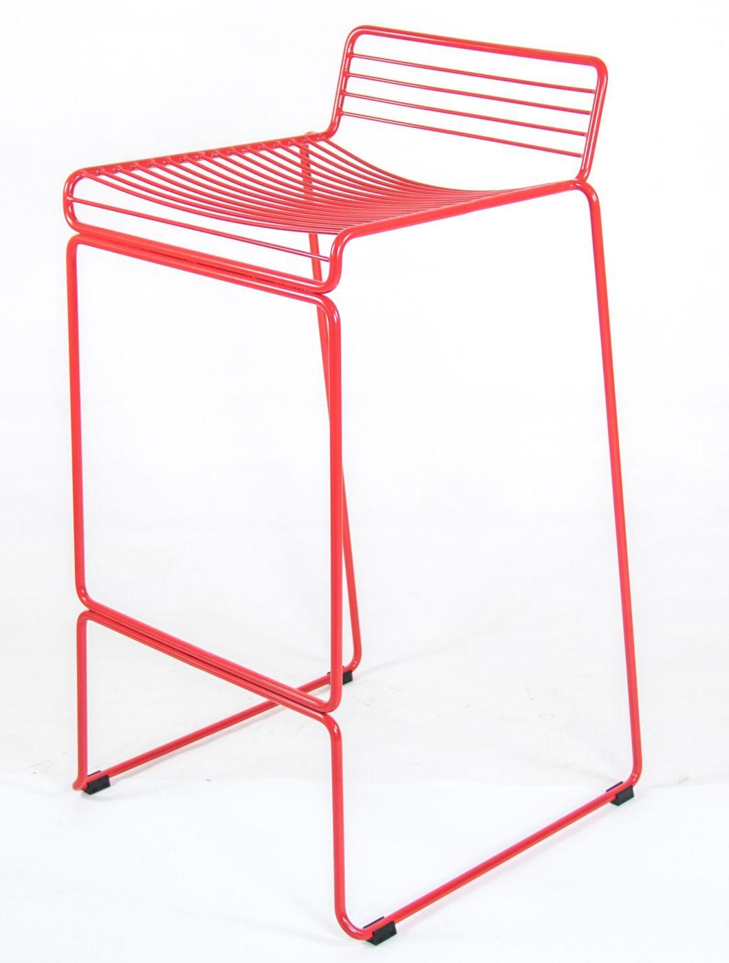 New Design Outdoor Anti UV Painting Wire High Stool Chair