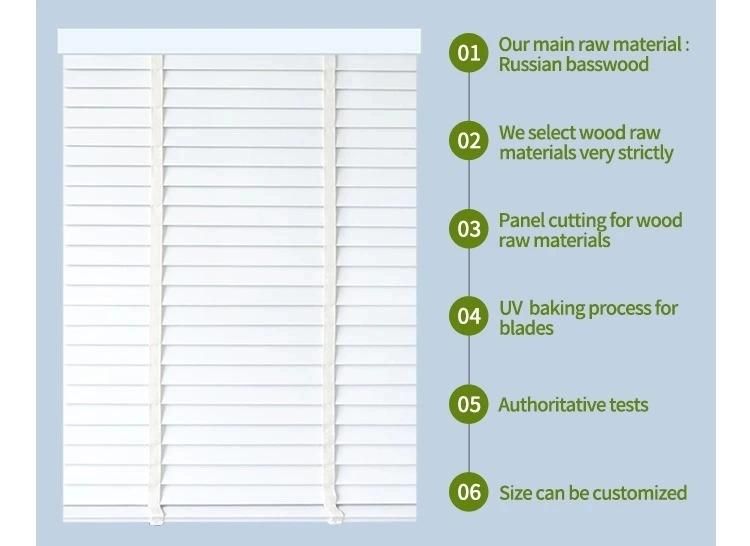 UV Resistant Dustproof Wooden Window Venetian Blinds