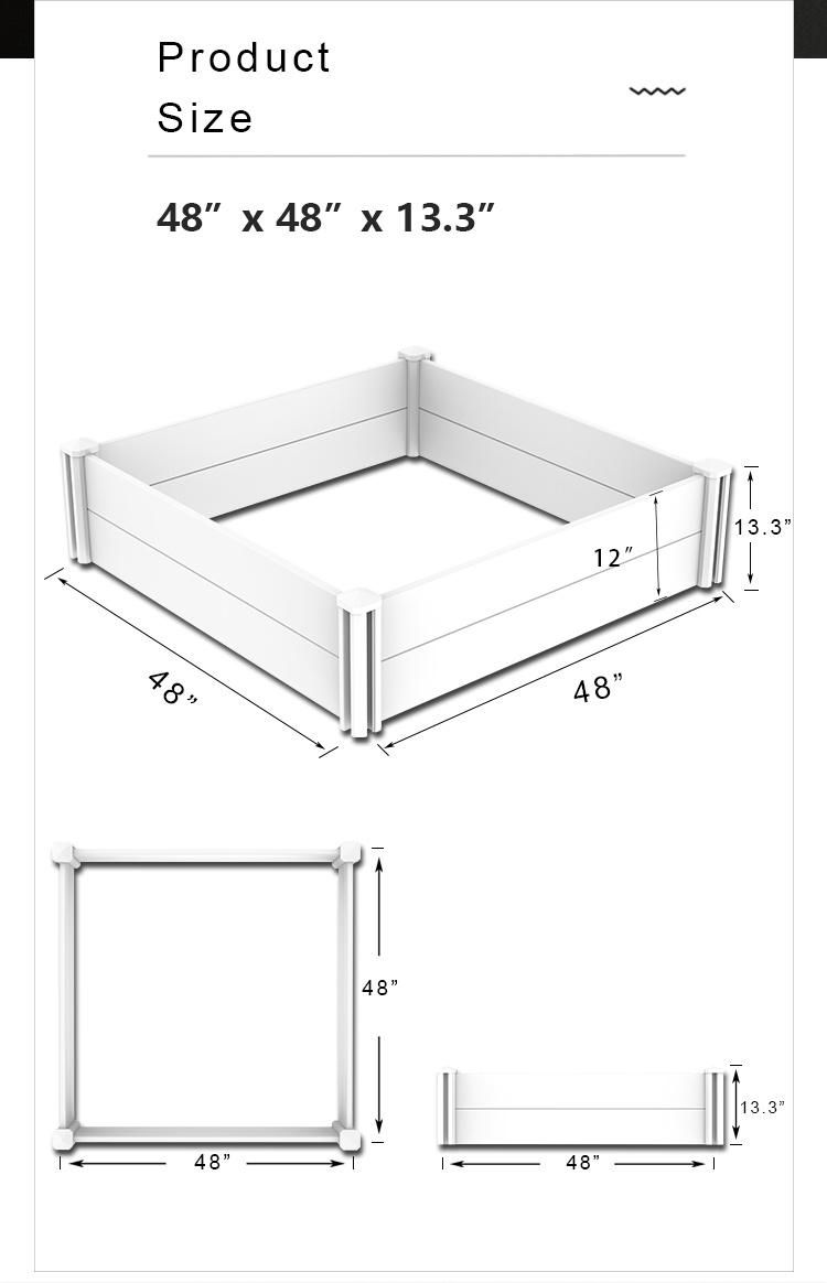 Modern Style UV Proof Vinyl Raised Garden Bed