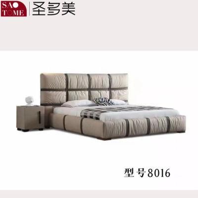 Modern Bedroom Furniture Kaqi with Brown Technical Cloth Double Bed 1.5m 1.8m