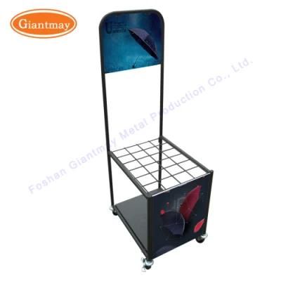 Retail Modern Commercial Flooring Wholesale Metal Wrought Iron Indoor Rain Umbrella Rack Stand for Showcase