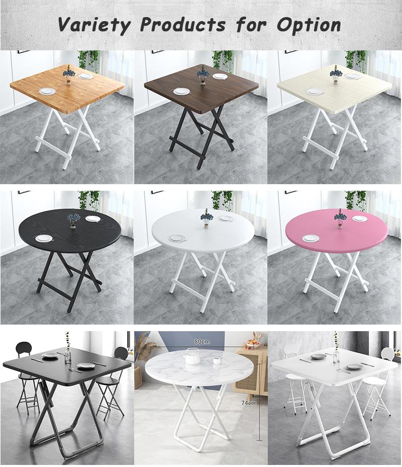 Folding Table Modern Simplicity Wood Grain Breakfast Table Kitchen Furniture Portable Outdoor Small Square Shape