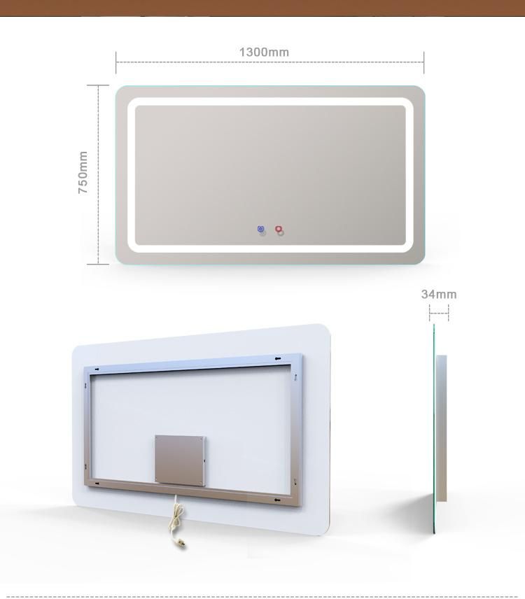 LED Frameless Rectangle Decorative Wall Mounted Bathroom Mirror