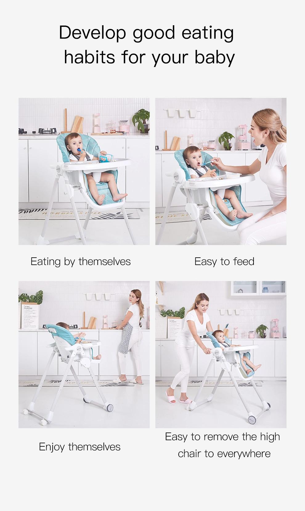 High Quality Multi-Functional Children High Chair Portable Folding Kids Table Dining Chair Baby Eating Chair