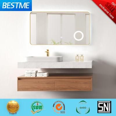 American Style Hotel Use Wood Bathroom Furniture with Artificial Stone Countertop (BY-X7310-120)