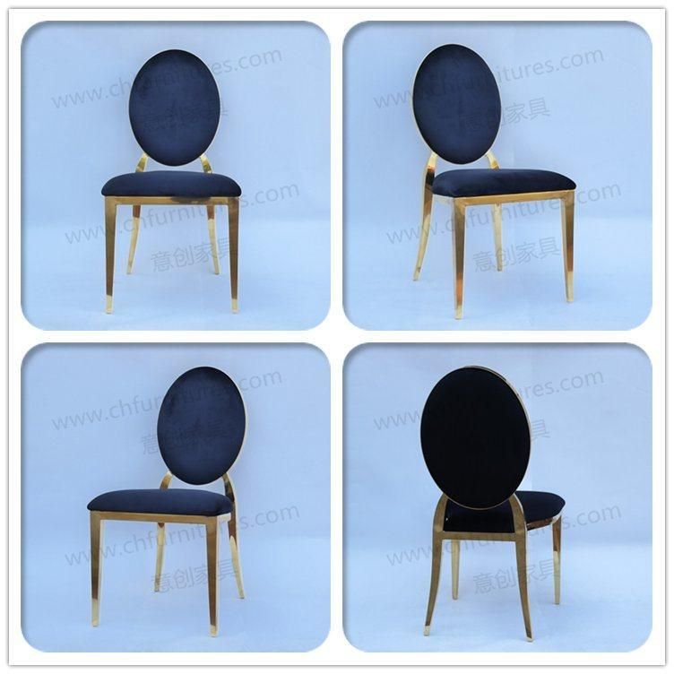 Modern Stainless Gold Oval Stainless Steel Wedding Chairs Ycx-Ss34