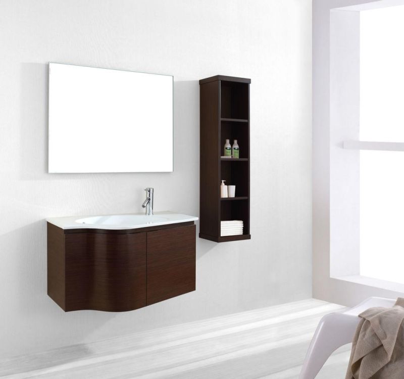 Wall Mounted Bathroom Vanity Wholesale Hanging Curved Bathroom Vanity with Mirror Hotel Bathroom Furniture