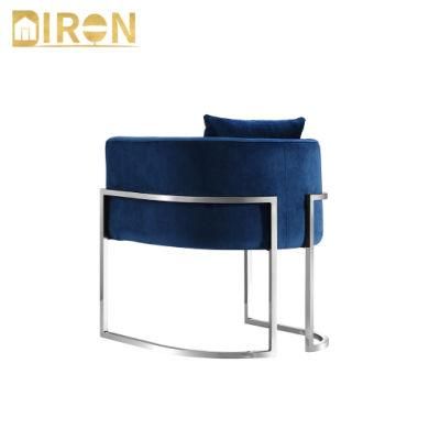 Luxury Home Living Room Furniture Fabric Modern Stainless Steel in Chrome Color Chair