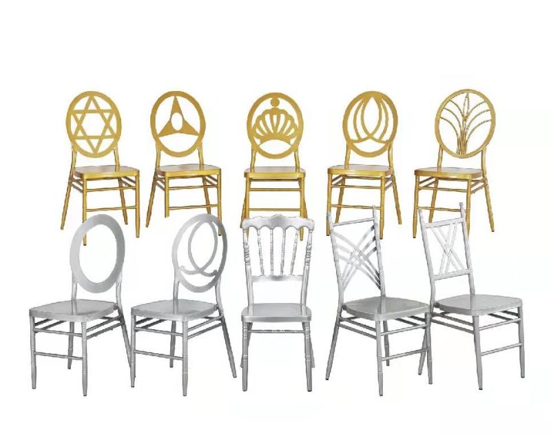 Gold Metal Frame Powder Coated Steel Chairs Crown Queen Wedding King Chairs Rental Furniture Chairs