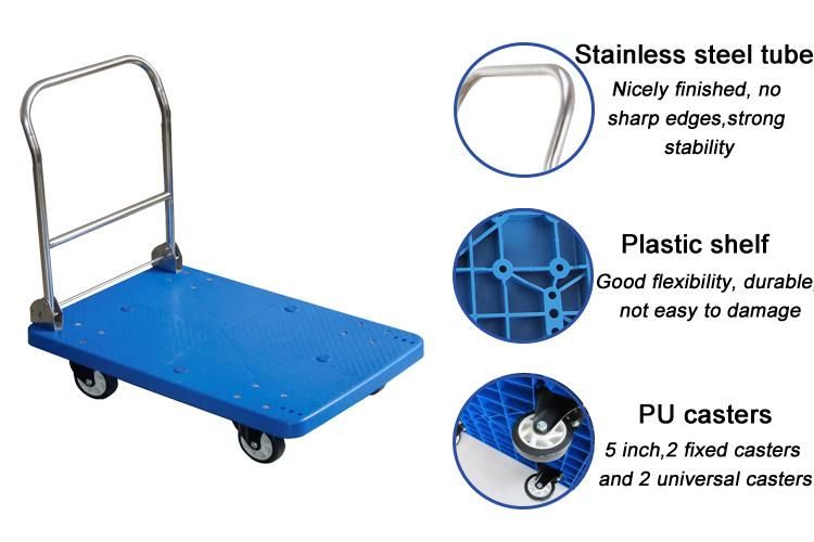 Heavy Duty Hotel Plastic Platform Cart Knock Down Structure Trolley