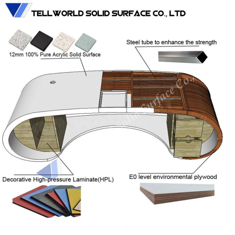 Modern Acrylic Solid Surface Executive CEO Office Desk