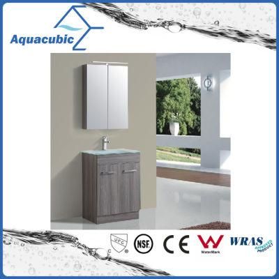 Floor-Mounted Vanity in Oak with Glass Basin (ACF8879B)