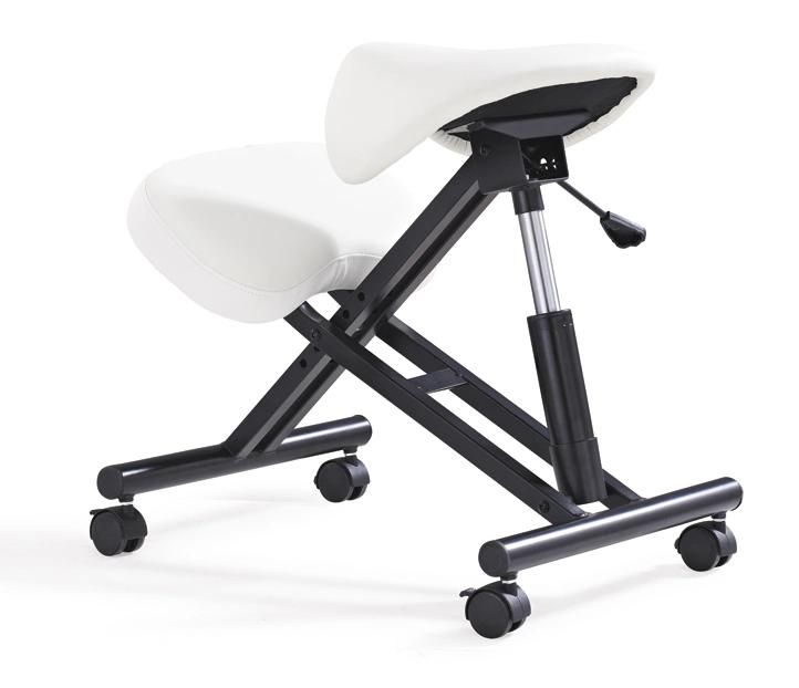 Adjustable New White Saddle Seat Kneeling Chair