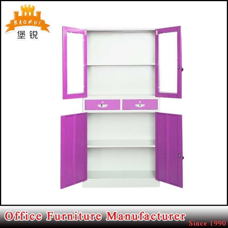 Glass Door Modern Library School Office Book Shelf Metal Locker Storage Filing Cabinet