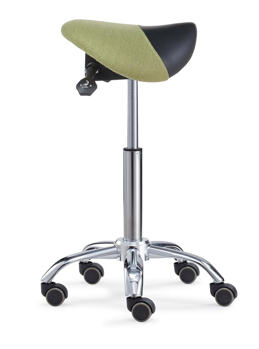 Ergonomic Saddle Chair - Comfortable Saddle Stool with Wheels - Swivel Salon Cutting Stool