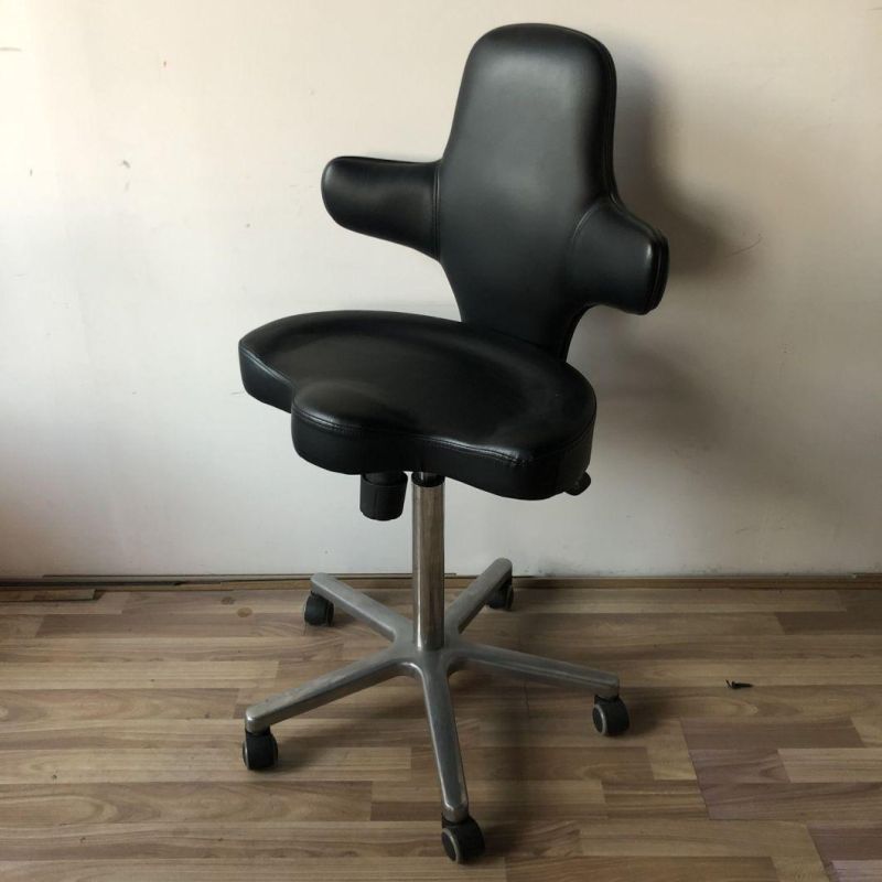 New Modern Leather Office Saddle Stool Office Chair with Backrest