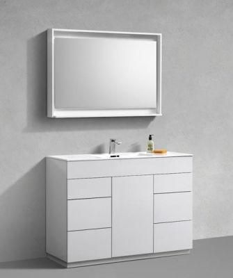 48 Inch Gray Solid Wood Single Basin Bathroom Dresser